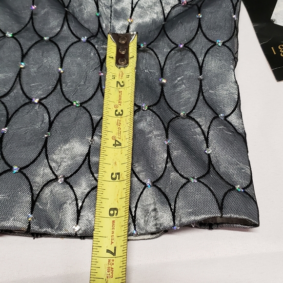 Ignite Evenings Women's Missy Flocknet Halter 16 Black/Silver NWT - Picture 12 of 13